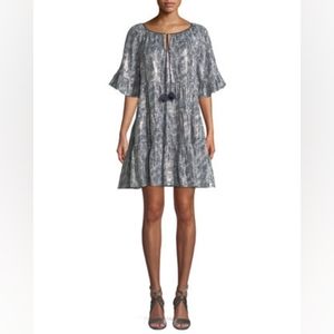 Kobi Halperin Adonia Metallic Print Silk-Blend Dress